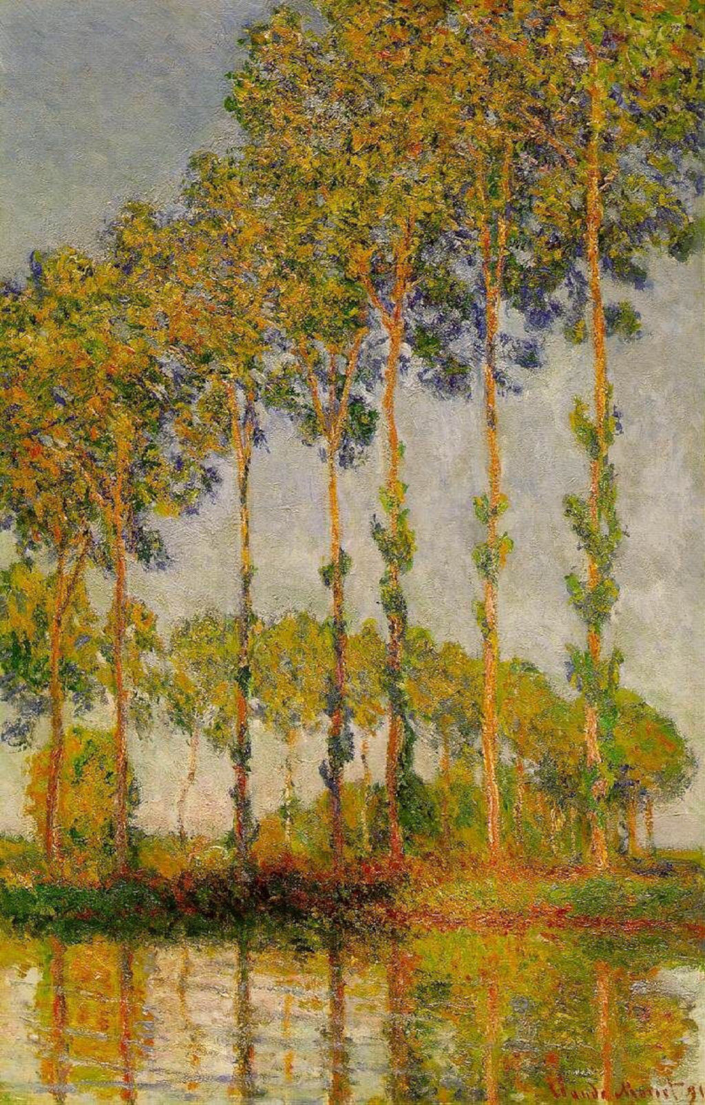 Row of poplars in autumn Claude Monet W1297 Private Collection